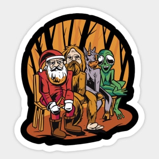 Believe: Santa Claus, Bigfoot, Unicorn and Alien Sticker